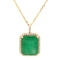 7.83 Ctw Emerald and 0.30 Ctw White Diamond Pendant in 14K YG