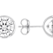 Large Bezel Set CZ Stud Earrings In Sterling Silver