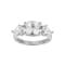 White Cubic Zirconia Platinum Over Sterling Silver April Birthstone Ring 5.32ctw