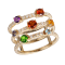 Multi-Color Multi-Gemstone 10k Yellow Gold Ring