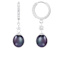 7-8mm Black Cultured Freshwater Pearl and Cubic Zirconia Rhodium Over
Sterling Silver Earrings