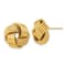 14k Yellow Gold Polished and Textured Love Knot Stud Earrings