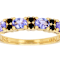 Tanzanite And Black Spinel Ring In 18K Gold Over Sterling Silver 0.71ctw
