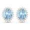 1.92ctw 14K Yellow Gold Aquamarine and White Diamond Halo Earrings