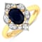 1.5ctw Blue Sapphire and Diamond 14K Yellow Gold Halo Ring