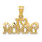 14k Yellow Gold Diamond-Cut and Textured I Love (Heart) Mommy Pendant