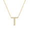10K Yellow Gold Block Yellow Diamond Initial Letter T Pendant with
Yellow Gold Chain, 0.04ctw