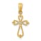14K Yellow Gold Diamond Accented Cross Pendant