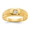 10K Yellow Gold Men's Polished and Satin Diamond Ring 0.17ct