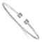 Rhodium Over 14k White Gold Diamond Cuff Bangle