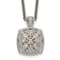 Sterling Silver Antiqued with 14K Accent Diamond Necklace