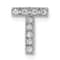 Rhodium Over 14K White Gold Diamond Letter T Initial Charm