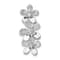 Rhodium Over 14k White Gold Diamond Three Flower Chain Slide Pendant