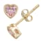 Pink Cubic Zirconia 14k Yellow Gold Over Sterling Silver Children's
Heart Earrings 0.74ctw