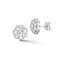 Rachel Zoe CZ Flower Stud Earrings in Rhodium Over Sterling Silver