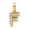 14K Yellow Gold Diamond Letter F Initial with Bail Pendant