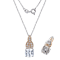 White Lab Created Sapphire Sterling Silver Pendant With Chain