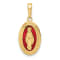 14K Yellow Gold Red Enameled Miraculous Medal Pendant