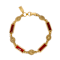 Gold Tone Enamel Link Bracelet