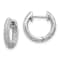 Rhodium Over 14K White Gold Lab Grown Diamond Hinged Hoop Earrings