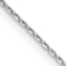 Rhodium Over 18K White Gold 1.15mm Solid Diamond-Cut Cable 18 Inch Chain