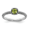 Sterling Silver Stackable Expressions Checker-cut Peridot Antiqued Ring 0.25ctw