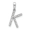 Rhodium Over 14k White Gold Diamond Letter K Initial Pendant