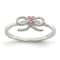 Sterling Silver Polished and Twisted Pink Cubic Zirconia Bow Children's Ring