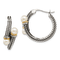 Sterling Silver Antiqued with 14K Accent 4mm Freshwater Cultured Pearl
Hoop Earrings