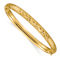 10k Yellow Gold 6.5mm Diamond-Cut and Brushed Fancy Hinged Bangle Bracelet
