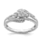 Rhodium Over 10K White Gold Lab Grown Diamond Cluster Engagement Ring 0.201ctw