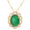 5.52 Ctw Emerald and 0.47 Ctw White Diamond Pendant in 14K YG