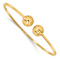 14k Yellow Gold 2mm Polished and Diamond-Cut Ball Flexible Cuff Bangle Bracelet