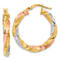 14k Yellow Gold and Rhodium Over 14k Yellow Gold 1 1/8" Polished
Twisted Hoop Earrings