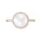 9-9.5mm Round White Freshwater Pearl with 0.21ctw Diamond 10K Rose Gold Ring
