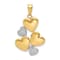 14k Yellow Gold and Rhodium Over 14k Yellow Gold Polished and Textured
Hearts Pendant