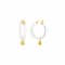 14K Yellow Gold Over Sterling Silver Acrylic Mini Flower Charm Hoop
Earrings in Clear