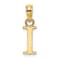 14k Yellow Gold Polished Block Letter I Initial Pendant