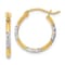 14k Yellow Gold and Rhodium Over 14k Yellow Gold Diamond-Cut 5/8"
Hoop Earrings