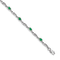Rhodium Over 14k White Gold Diamond and Emerald Bracelet