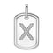Rhodium Over 14k White Gold Diamond Initial X Dog Tag Charm