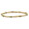 14k Yellow Gold and Rhodium Over 14k Yellow Gold Peridot and Diamond Bracelet