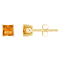 4mm Princess Cut Citrine 14k Yellow Gold Stud Earrings