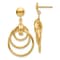 14k Yellow Gold Polished and Textured Intertwined Circle Dangle Earrings