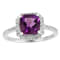 Purple Amethyst with Moissanite Accents Rhodium Over Sterling Silver
Asscher Cut Ring