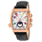 Christian Van Sant Men's Grandeur Multi-color Accent Dial, Rose Bezel,
Black Leather Watch