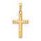 14k Yellow Gold Polished and Textured Latin Cross Pendant