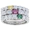 Multi-Color Moissanite Stackable Ring Set In Platinum-Enhanced Sterling
Silver 2.85ctw Diamond Equivalent Weight