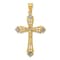 14k Two-tone Gold Diamond-Cut Cross Pendant