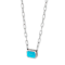 Turquoise Bezel Solitaire Necklace In Sterling Silver
